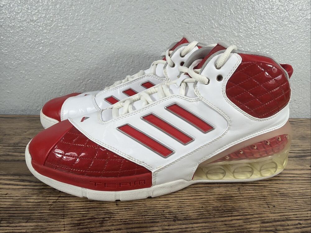 RARE Adidas Team Bounce 043444 White Red 2007 Basketball Sneakers Shoes Men’s 13
